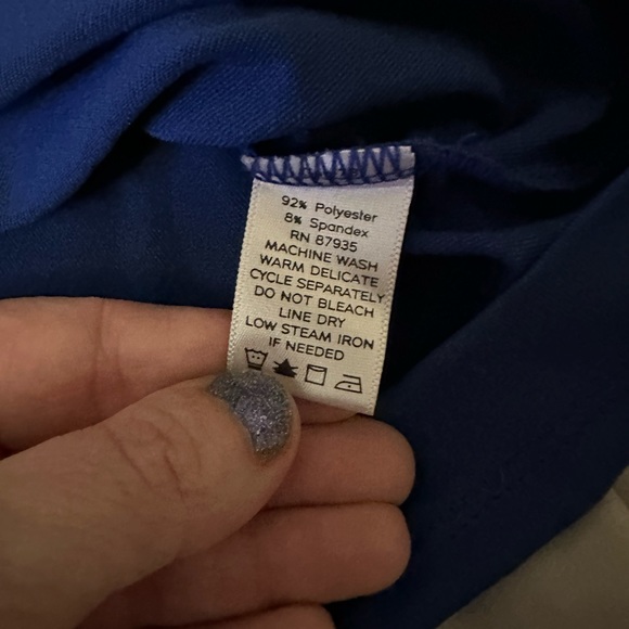 Susan Graver sapphire blue 3/4 sleeve top - Picture 8 of 8